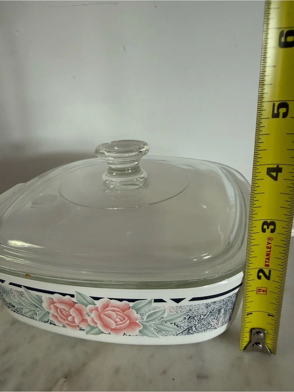Vintage Corning Ware Silk & Roses Casserole Dish A-1-B, 1 Liter with lid